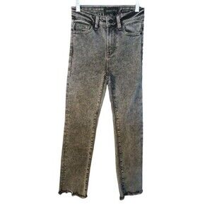 Kendall + Kylie The Icon High Rise Straight Gray/Blk Jeans Womens Size 0/24